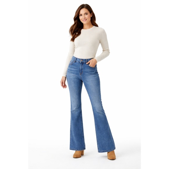 Curve Appeal Denim - CURVE APPEAL‎ Heritage Luxe Gigi High Rise Flare Jeans Size 14/32 Stretch Denim